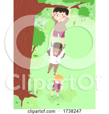 Kids Hang Cling Tall Tree Illustration by BNP Design Studio