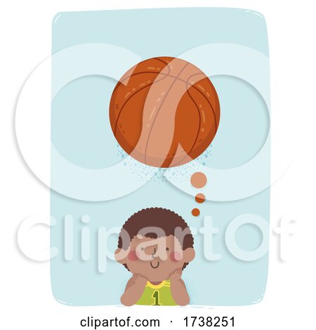 Kid Boy Black Think Basketball Cloud Illustration by BNP Design Studio