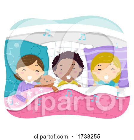 Stickman Kids Singing Bed Time Covers Illustration by BNP Design Studio
