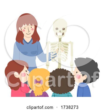 Kids Teacher Teach Skeletal System Illustration by BNP Design Studio