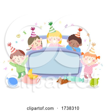 Kids Bedroom Party Bed Board Confetti Illustration by BNP Design Studio