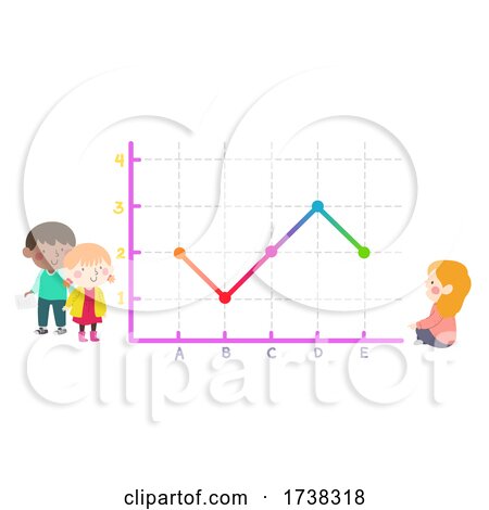 Kids Looking Studying Line Graph Illustration by BNP Design Studio