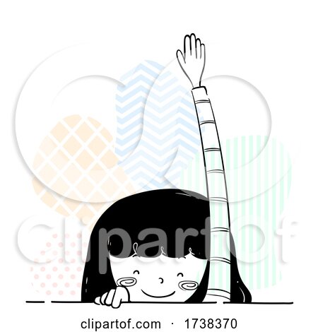 Girl Doodle Raise Hand Arm Illustration by BNP Design Studio