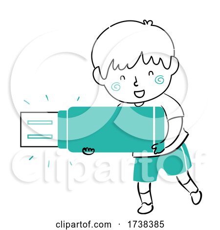 Kid Boy Doodle Flash Drive Illustration by BNP Design Studio