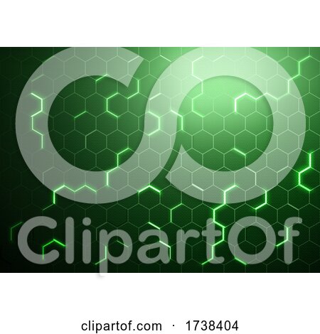 Green Hexagon Electric Background by dero