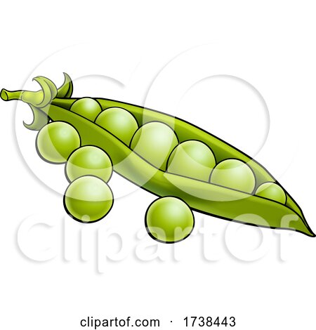 Peas Vegetable Cartoon Illustration by AtStockIllustration