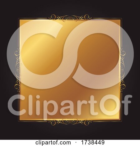Elegant Gold and Black Background with Decorative Frame by KJ Pargeter