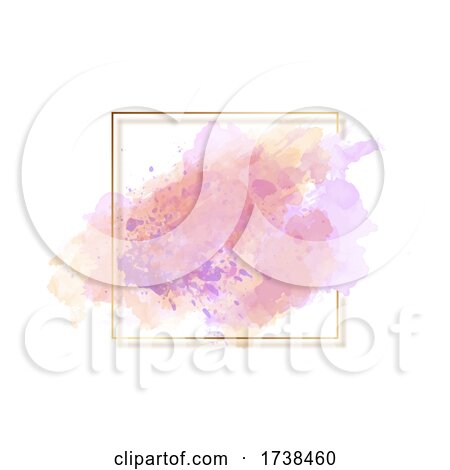 Watercolour Background with Gold Border by KJ Pargeter