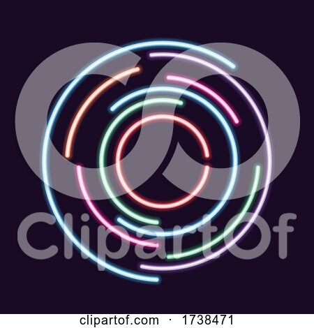 Abstract Neon Circle Background by KJ Pargeter