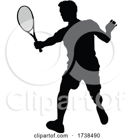 Tennis Player Man Sports Person Silhouette by AtStockIllustration