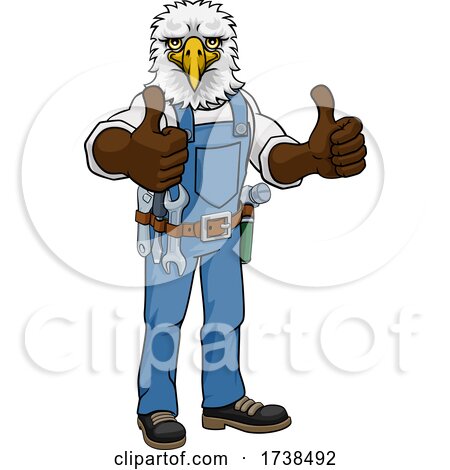 Eagle Construction Cartoon Mascot Handyman by AtStockIllustration