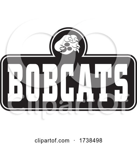 Black and White Paw over BOBCATS Text by Johnny Sajem