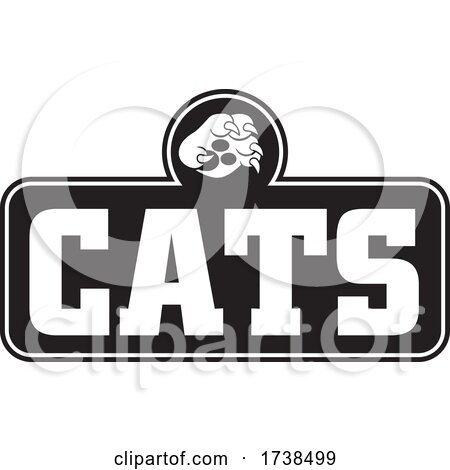 Black and White Paw over CATS Text by Johnny Sajem