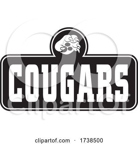 Black and White Paw over COUGARS Text by Johnny Sajem