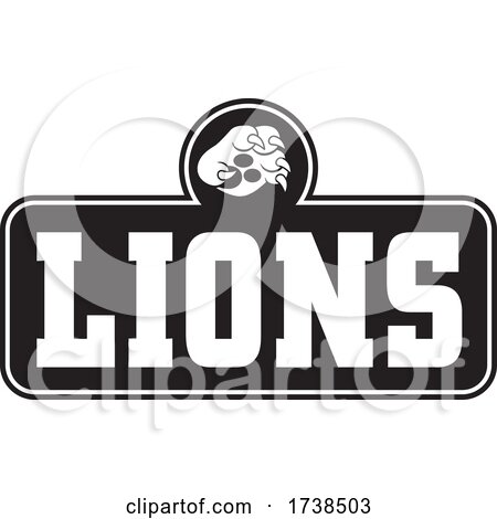 Black and White Paw over LIONS Text by Johnny Sajem