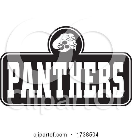 Black and White Paw over PANTHERS Text by Johnny Sajem