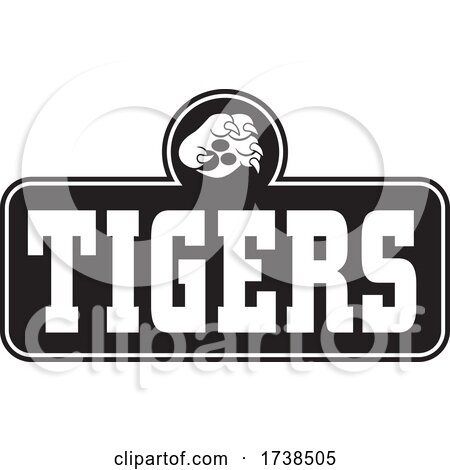 Black and White Paw over TIGERS Text by Johnny Sajem