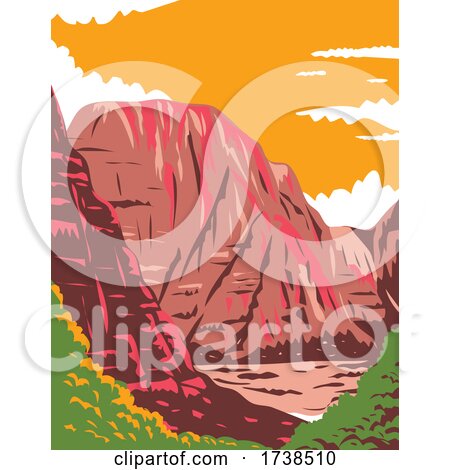 Zion Canyon in Zion National Park Located in Utah United States of America WPA Poster Art by patrimonio