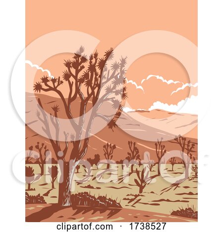 Joshua Tree in the Mojave Desert Within Joshua Tree National Park in California and Nevada WPA Poster Art by patrimonio