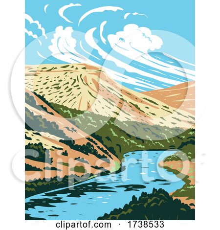 Rio Grande River That Begins in Colorado and Flows to Gulf of Mexico WPA Poster Art by patrimonio