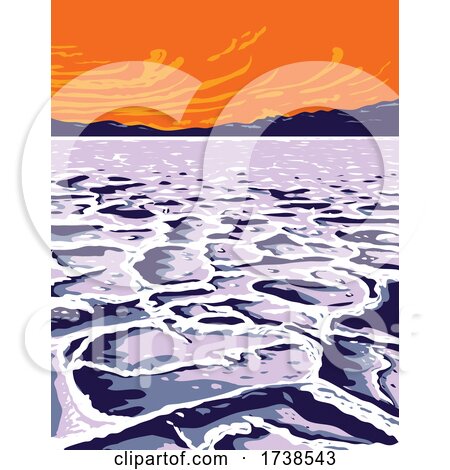 The Badwater Basin in Death Valley National Park Inyo County California United States of America WPA Poster Art by patrimonio