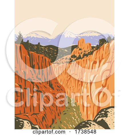 Browns Canyon National Monument with Canyons and Forests in Arkansas River Valley and the Sawatch Range in Chaffee County Colorado WPA Poster Art by patrimonio