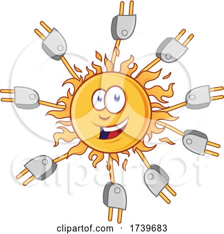Happy Sun wIth Electric Plugs by Domenico Condello