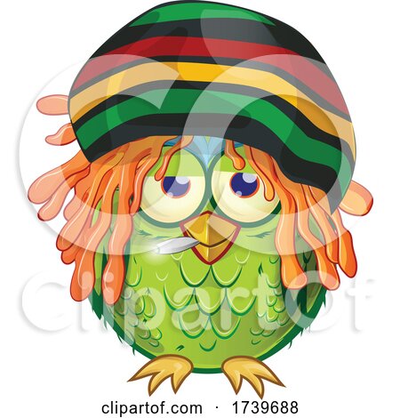 Jamaican Rasta Owl Smoking a Doobie by Domenico Condello