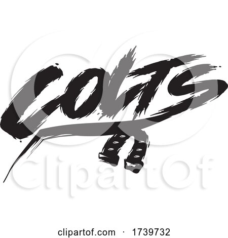 Horseshoe and COLTS Text in Brush Style by Johnny Sajem