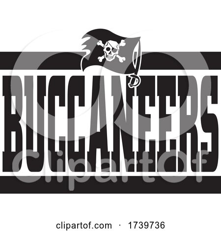 Jolly Roger Flag and BUCCANEERS Team Text by Johnny Sajem