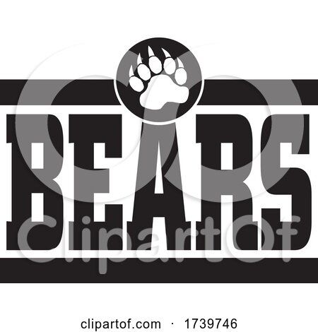 Bears School or Sports Team Paw and Text Design by Johnny Sajem