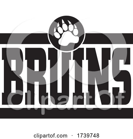 Bears School or Sports Team Paw and BRUINS Text Design by Johnny Sajem