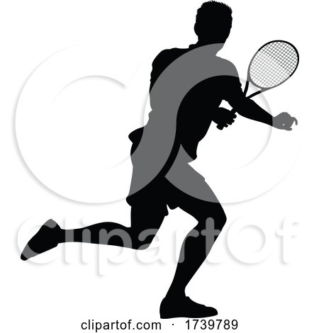 Tennis Player Man Sports Person Silhouette by AtStockIllustration