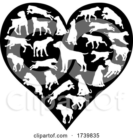 Labrador Retriever Dog Heart Silhouette Concept by AtStockIllustration