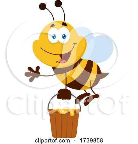 Worker Bee with a Pail of Honey by Hit Toon