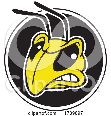 Hornet or Yellow Jacket Mascot Head by Johnny Sajem