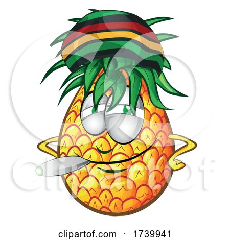 Jamaican Rasta Pineapple Smoking a Doobie by Domenico Condello