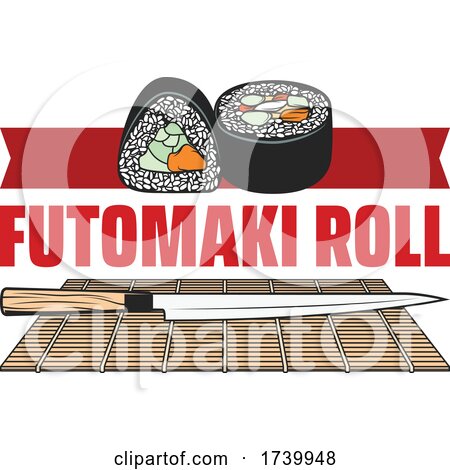 Sushi Futomaki Roll by Vector Tradition SM