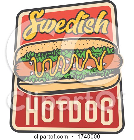 Swedish Hot Dog Design by Vector Tradition SM