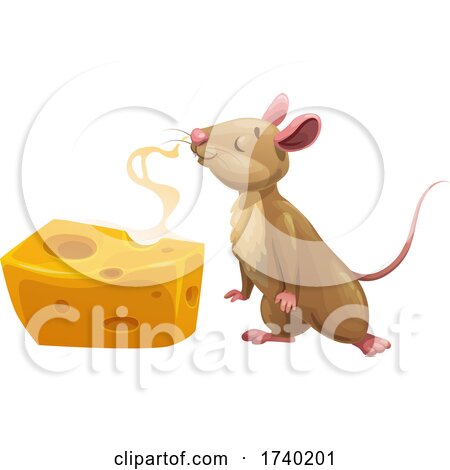 Mouse or Rat with Cheese by Vector Tradition SM