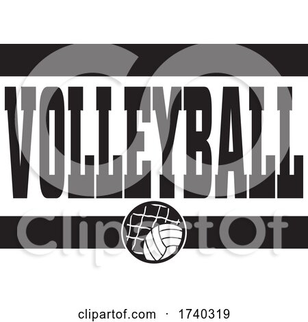 Black and White Volleyball Sports Design by Johnny Sajem
