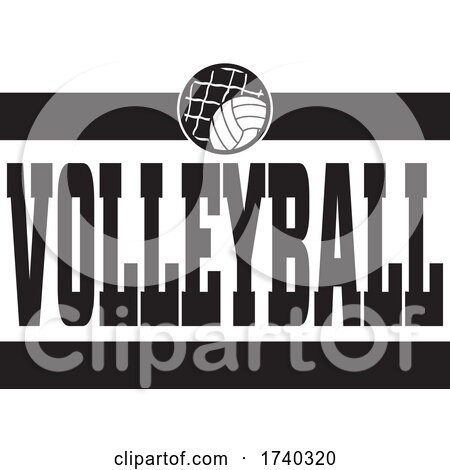 Black and White Volleyball Sports Design by Johnny Sajem