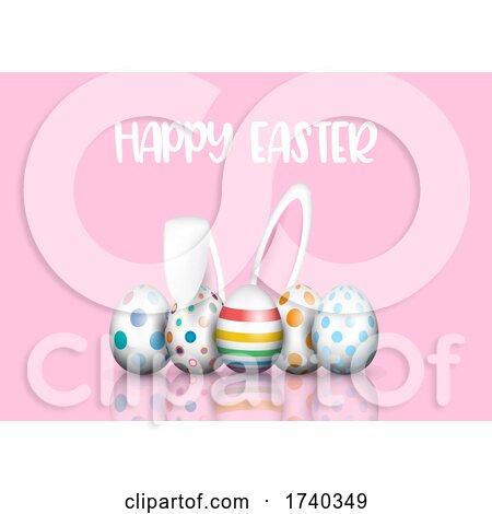 Cute Easter Background with Bunny Ears by KJ Pargeter