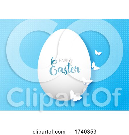 Easter Background with Egg and Butterflies by KJ Pargeter