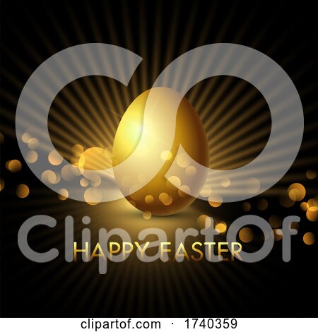 Elegant Golden Easter Egg Background by KJ Pargeter