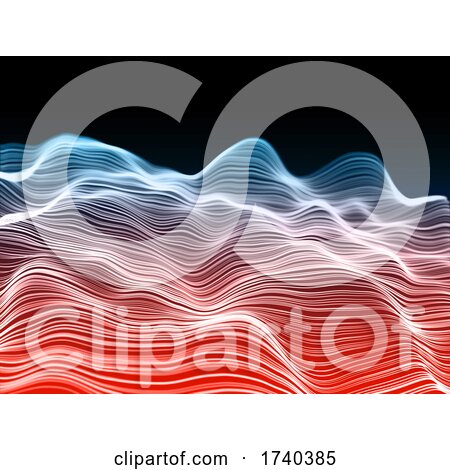 3D Network Communications Background with Flowing Waves by KJ Pargeter