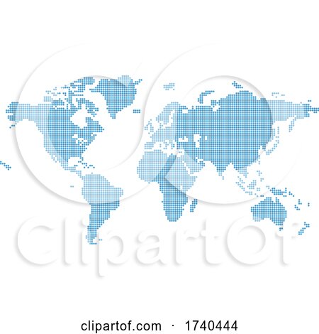 Octagons Flat Map World Background by AtStockIllustration