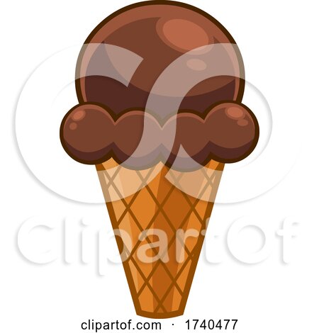 Cartoon Chocolate Ice Cream Cone by Hit Toon