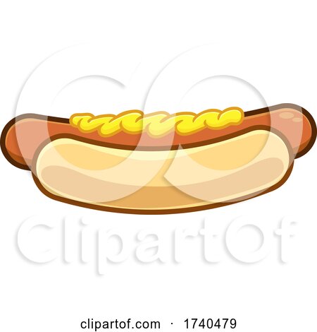 Hot Dog Topped with Mustard by Hit Toon