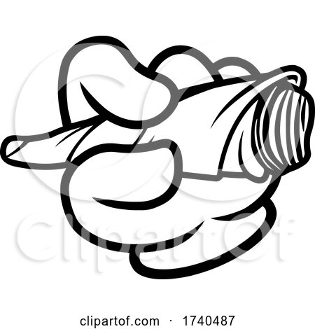 Black and White Hand Holding a Marijuana Joint by Hit Toon